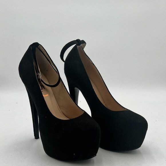 FSJ Women Sexy Round Toe Platform Ankle Strap Pumps Stiletto High Heel