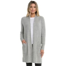Barefoot Dreams Sweater Women Large Gray CozyChic Lite Long Weekend Cardigan