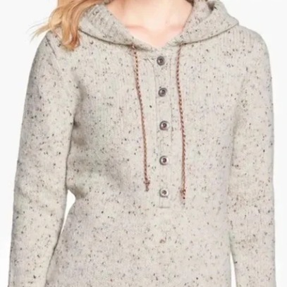 Patagonia Ranchito Hoody Woman's size Small Merino Wool Blend Color Raw Linen