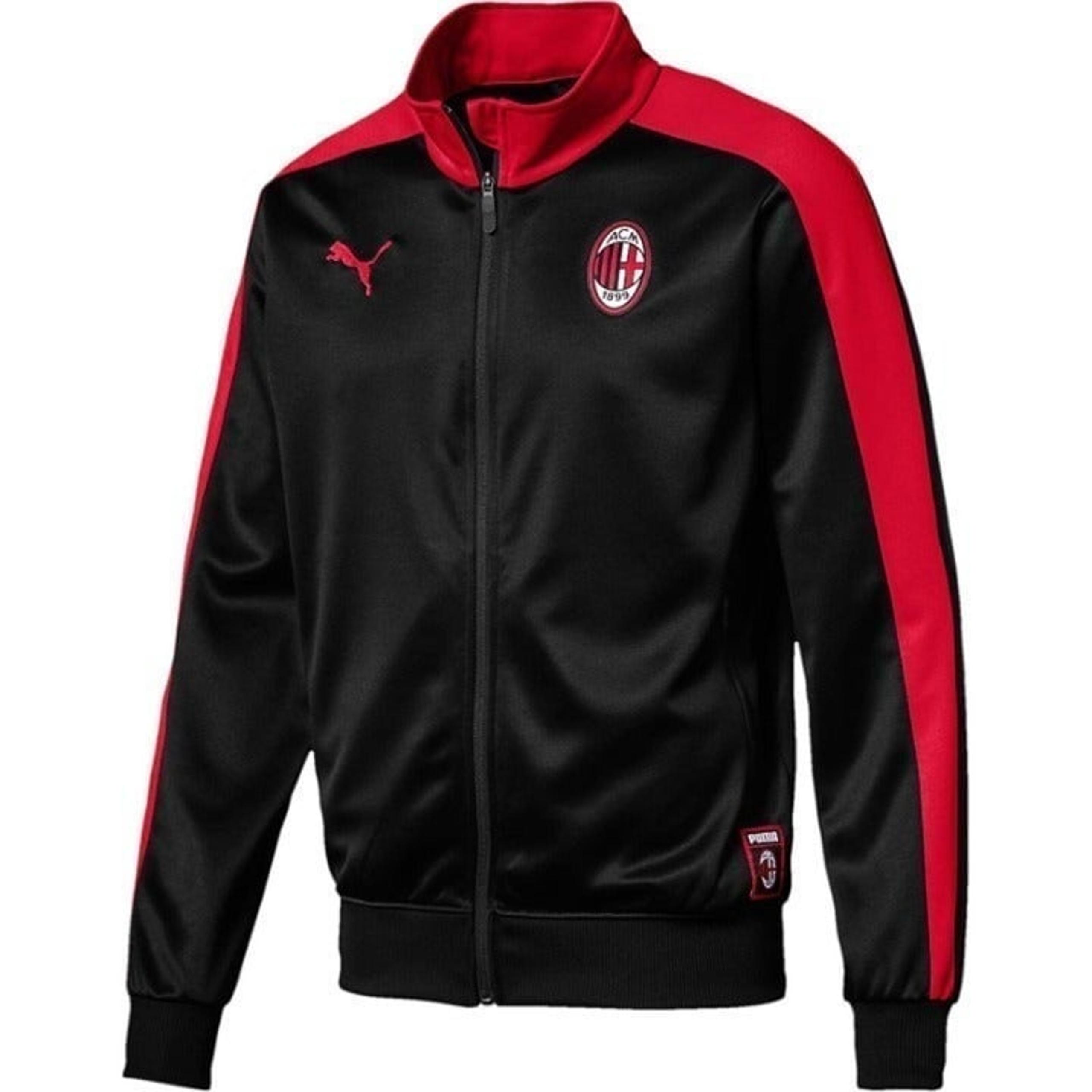 PUMA Men's Ac Milan T7 Track Jacket Black/Red Brand New With Tags