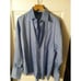 SAKS FIFTH AVENUE MENS BLUE 100%COTTON DRESS SHIRT FRENCH CUFFS SIZE:17.5/34-35