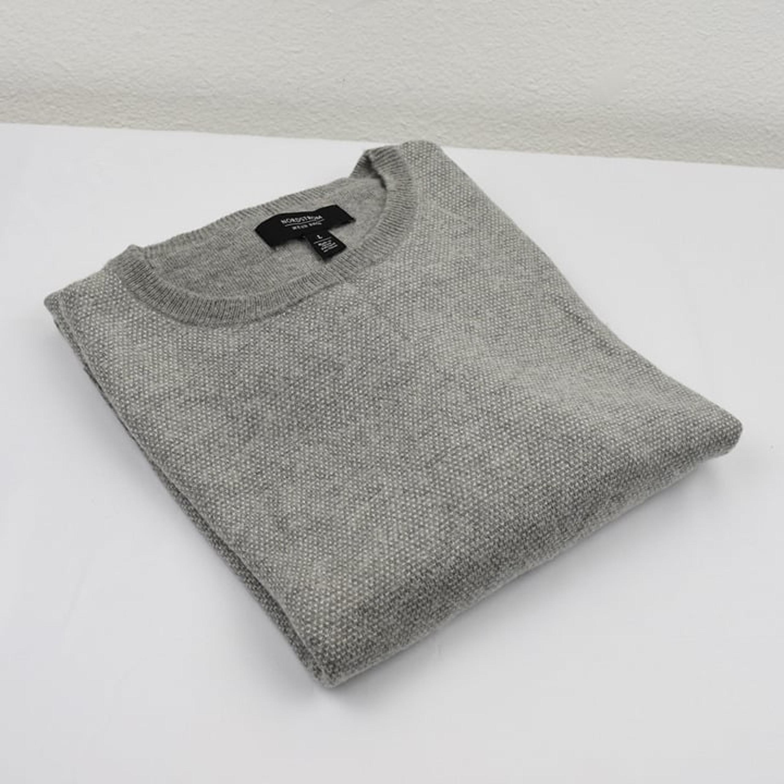 Nordstrom Men's Shop Crew Neck Sweater Size L Color Grey Gently Used Condition