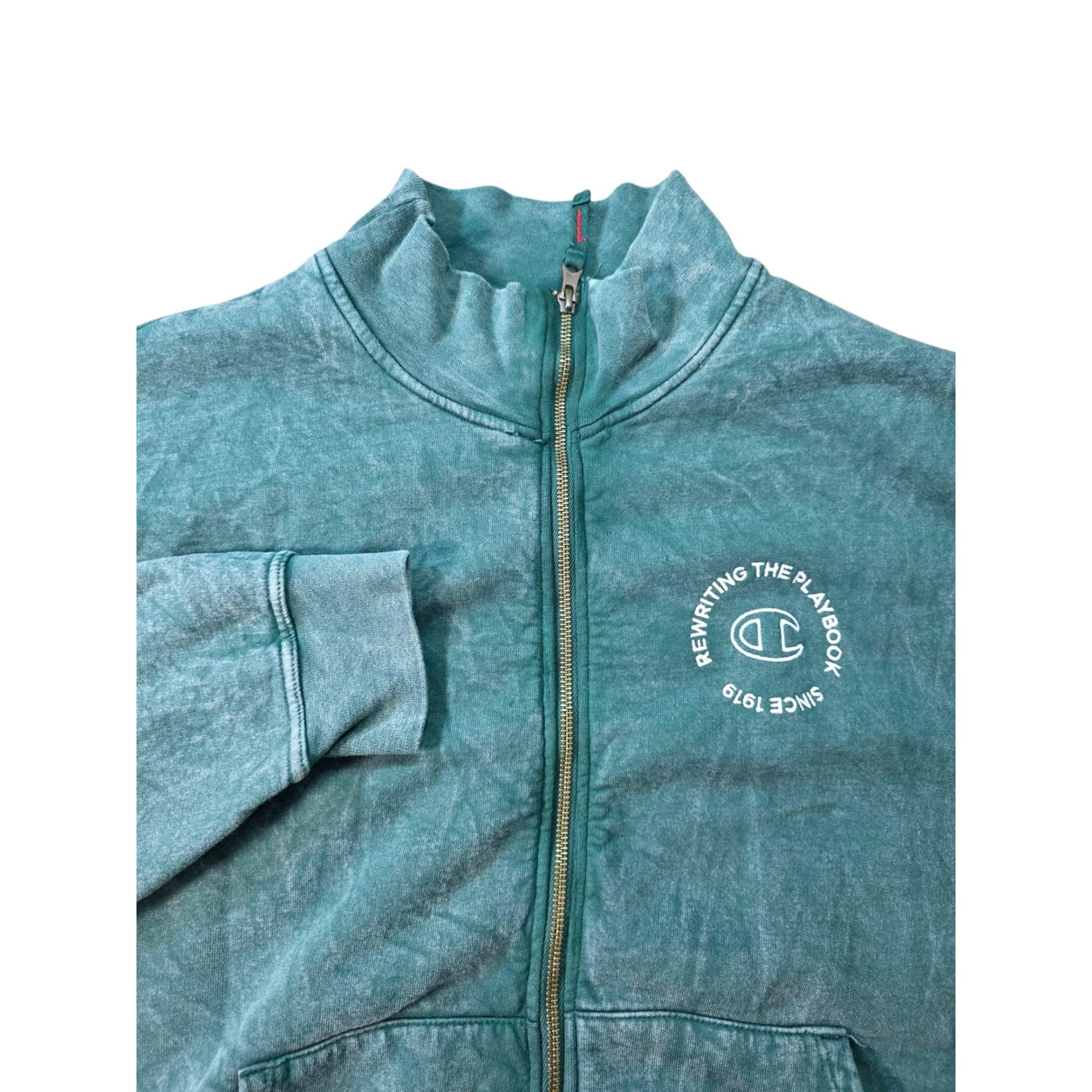 Champion Full Zip Jacket Rewriting the Playbook Mock Neck Sweatshirt Large