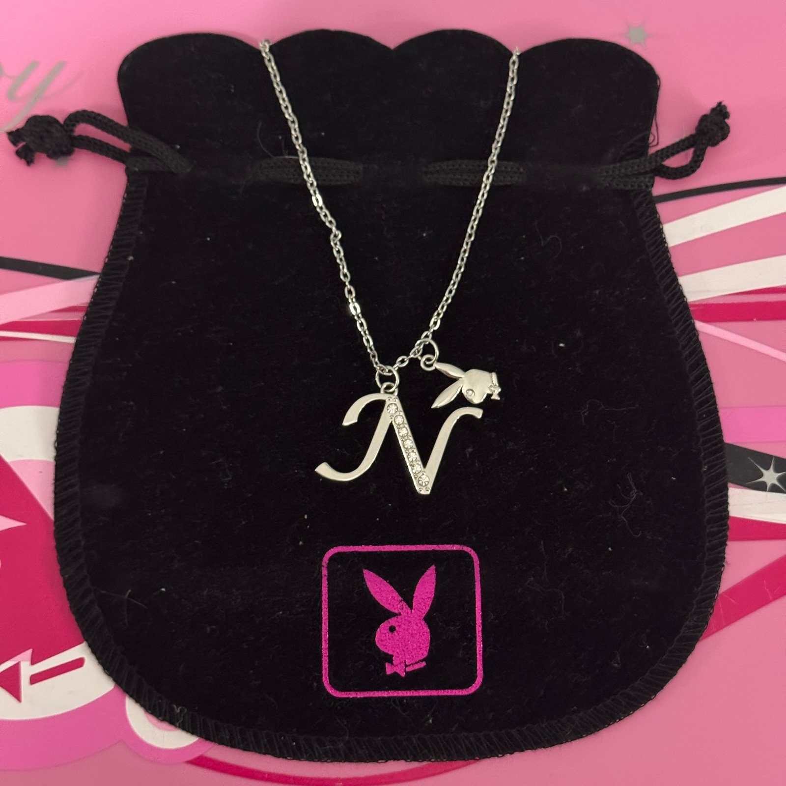 Playboy letter N necklace