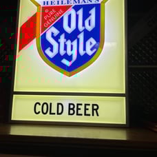 Old style metal and plastic replica bar sign LED