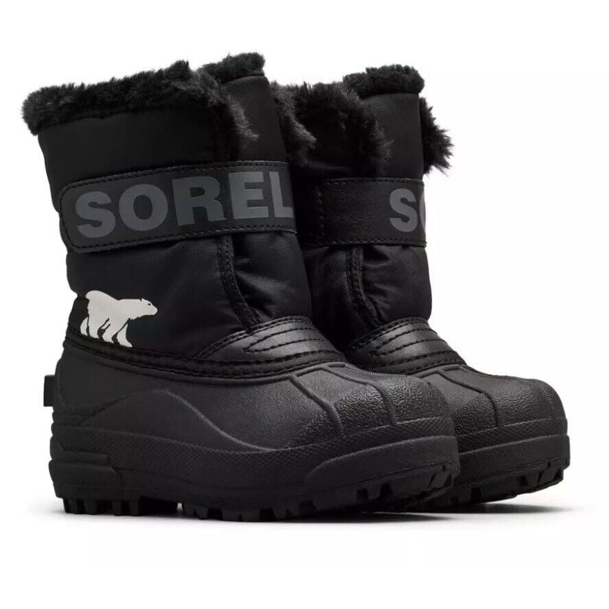 Sorel Toddler Snow Commander Boots, Size: 4, Charcoal Black, NC1960-00