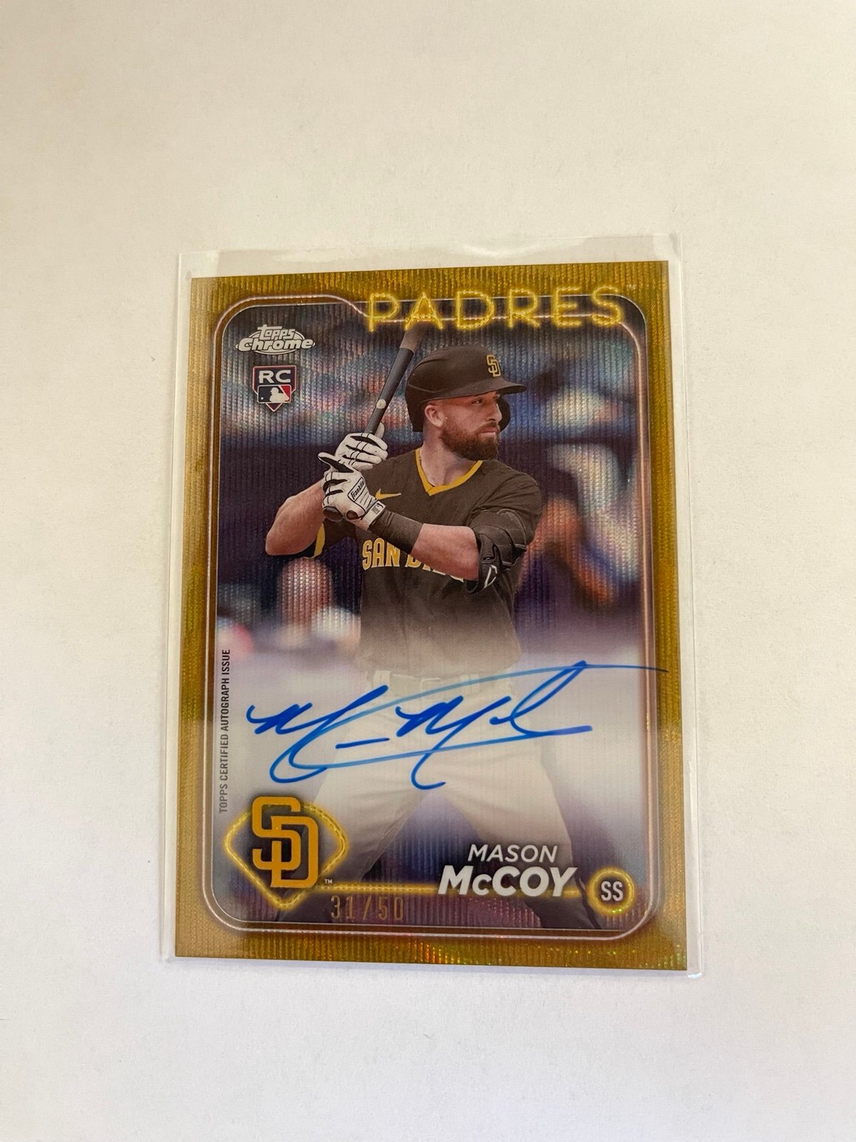 Mason McCoy /50 Gold Wave Refractor 2024 Topp Chrome Auto