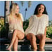 Zyia Swimwear Boho White Off Cream V Neck Crochet Tassel Beach Cover Up Size M