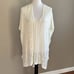 Zyia Swimwear Boho White Off Cream V Neck Crochet Tassel Beach Cover Up Size M