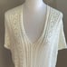 Zyia Swimwear Boho White Off Cream V Neck Crochet Tassel Beach Cover Up Size M
