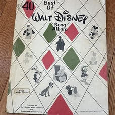 Vintage 40 Best of Walt Disney Song Album Music Book Paperback (Pre-owned)