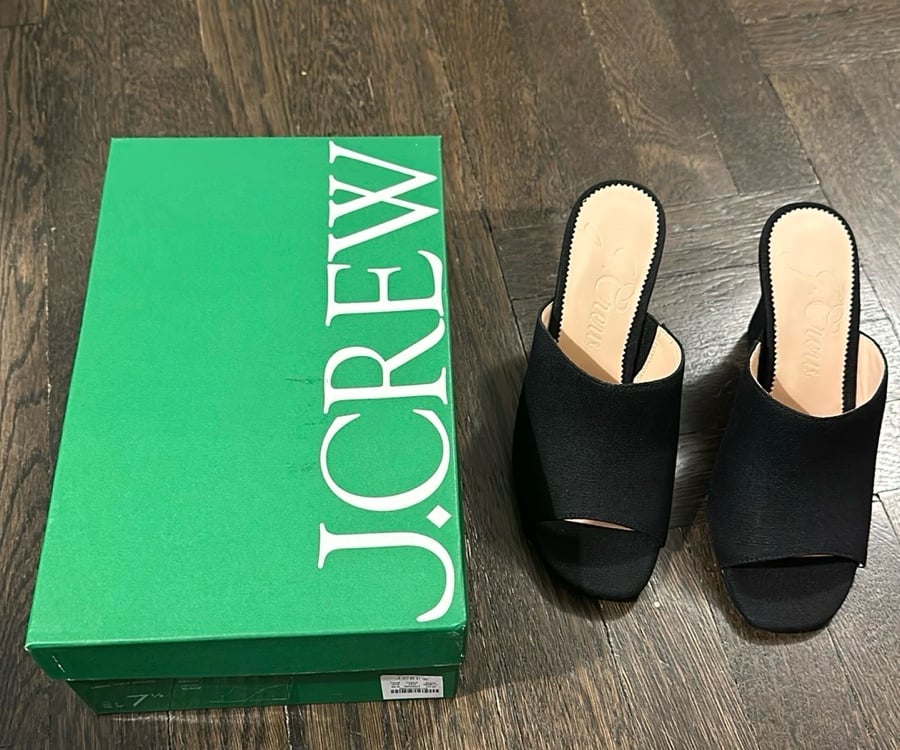 J. Crew Linen Slide Wedge - 7.5 - NWT
