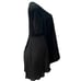 Marc Bouwer M Black Mixed Media Black Faux Suede Hanky Hem Short Sleeve Blouse