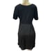Marc Bouwer M Black Mixed Media Black Faux Suede Hanky Hem Short Sleeve Blouse