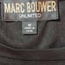 Marc Bouwer M Black Mixed Media Black Faux Suede Hanky Hem Short Sleeve Blouse