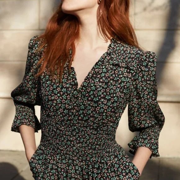 NEW Rebecca Taylor Women’s Long Sleeve Louisa Floral Jumpsuit