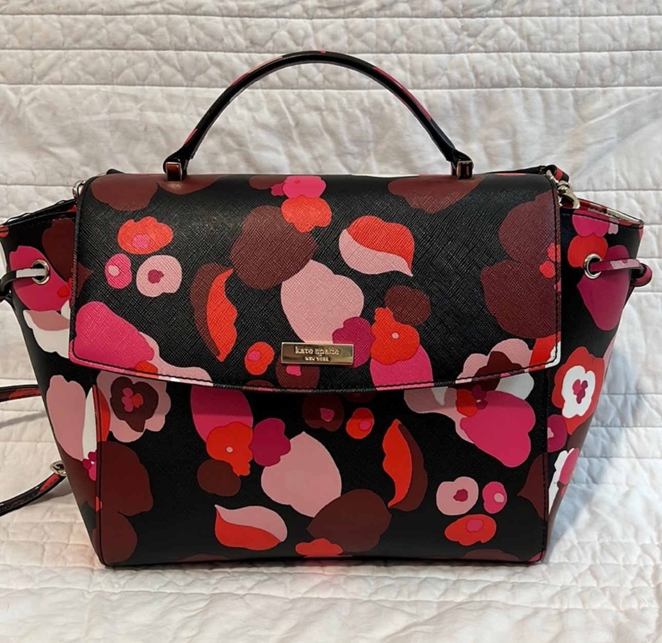 NEW Kate Spade Leather Lilah Laurel Way Wonder Floral Satchel Handbag NWOT Purse