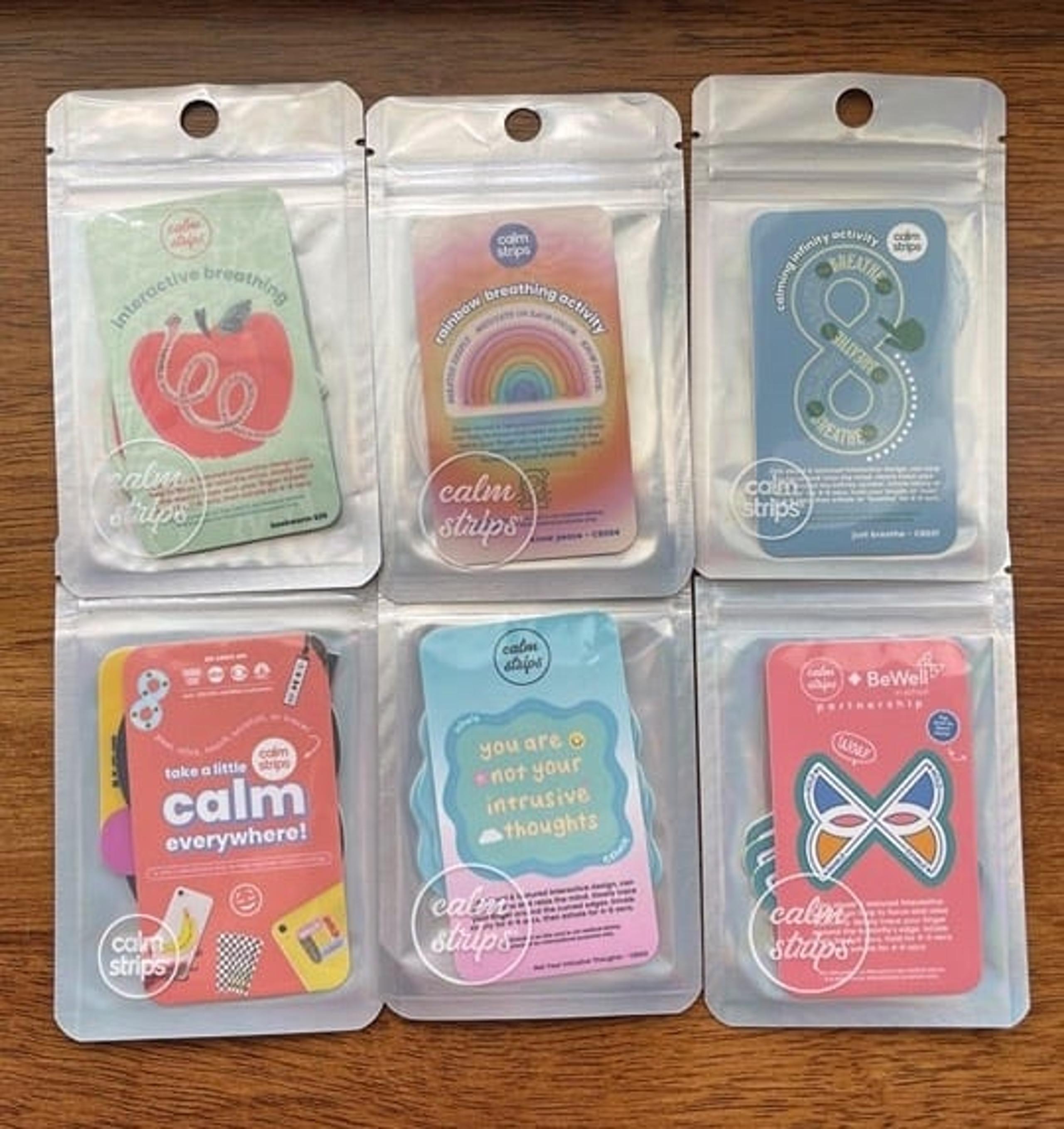 Calm Strips Stickers - 6 Set Bundle - Custom Variety Pack