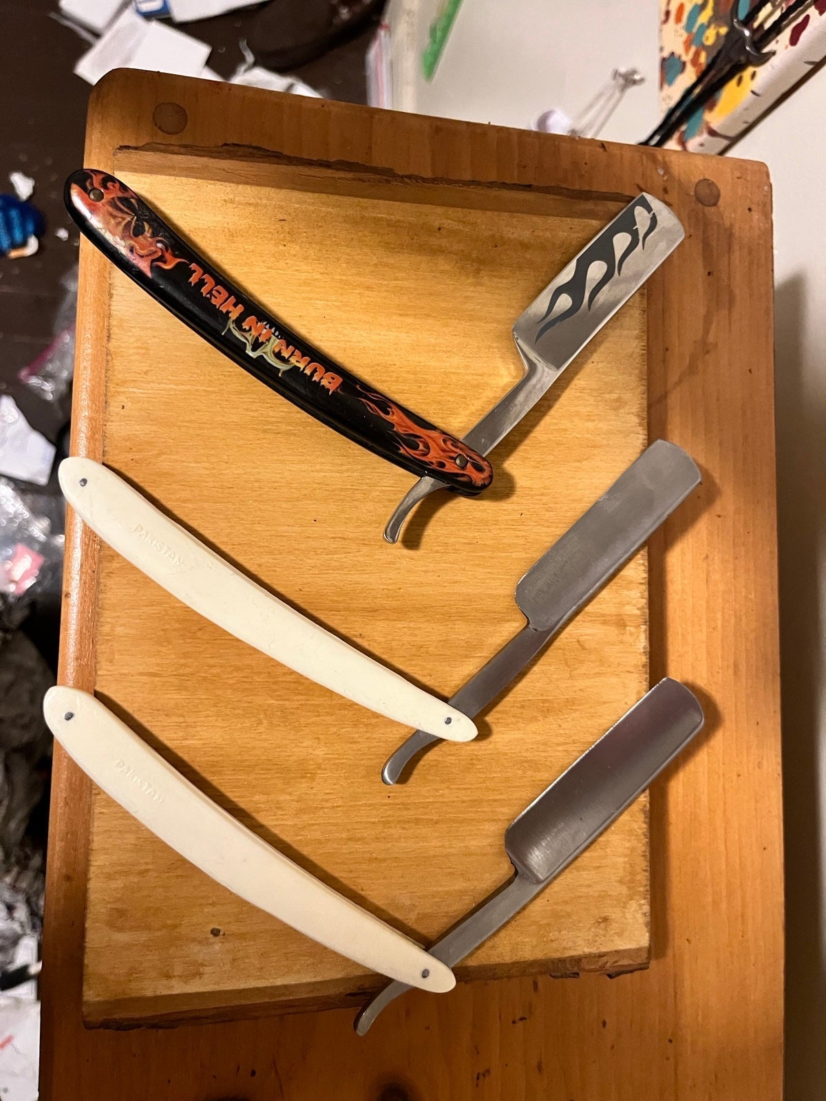Stainless steel straight razor (set of 3)