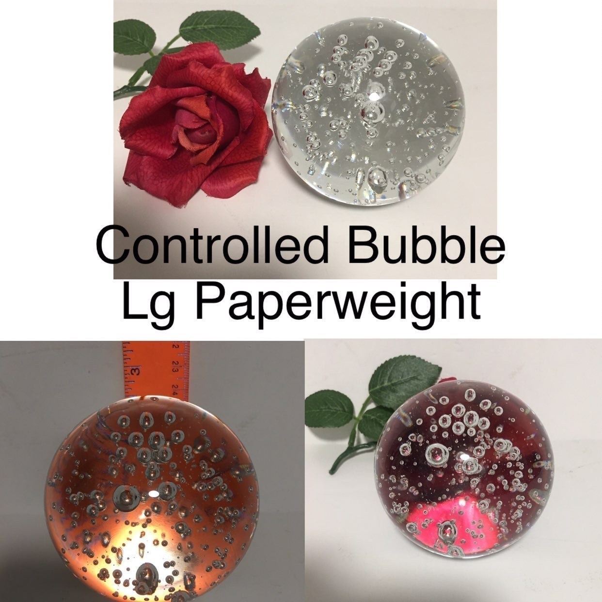 Glasd Controlled Bubble Paper Weight Clear