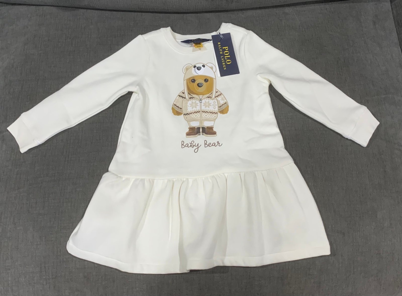 Polo Ralph Lauren girls bear fleece dress size 2T