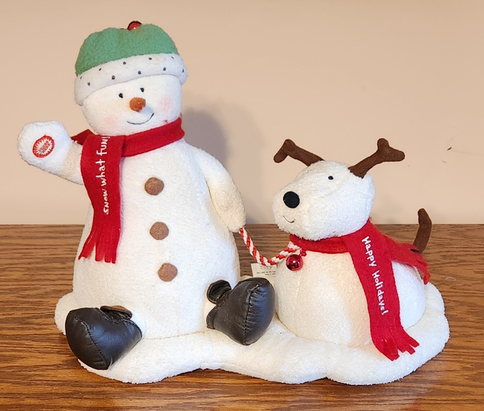 Hallmark Jingle Pals 2004 Snowman Reindeer Dog Musical Plush Animated Works Vtg