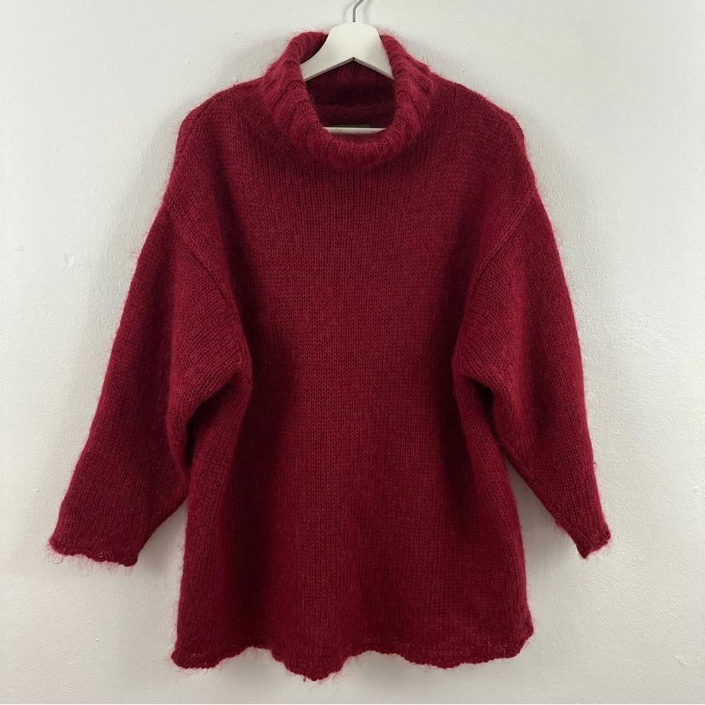 Vintage Espirit Womens Mohair Acrylic Red Sweater Size S