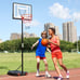 33 In. Portable Basketball Hoop Stand, 6.5-8 ft Adjustable Basketball Goa