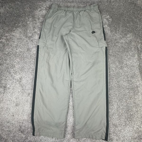 Vintage Nike Cargo Track Pants Mens Large Gray Baggy Sweatpants Y2K Training