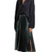 Vince Pleated Satin Midi Skirt - Elegant Emerald Green Size 8