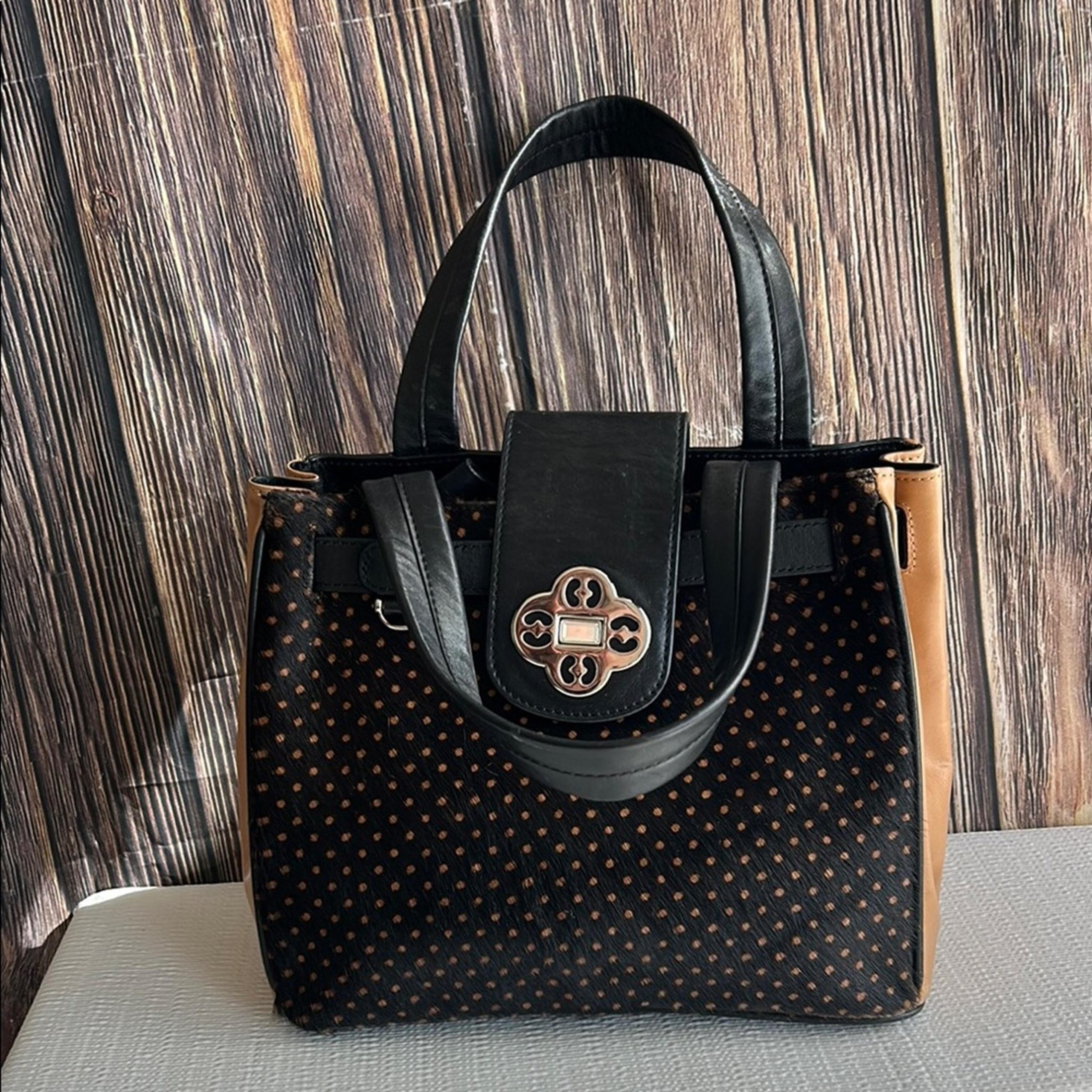 My Flat in London Pony Hair Polka Dot Purse