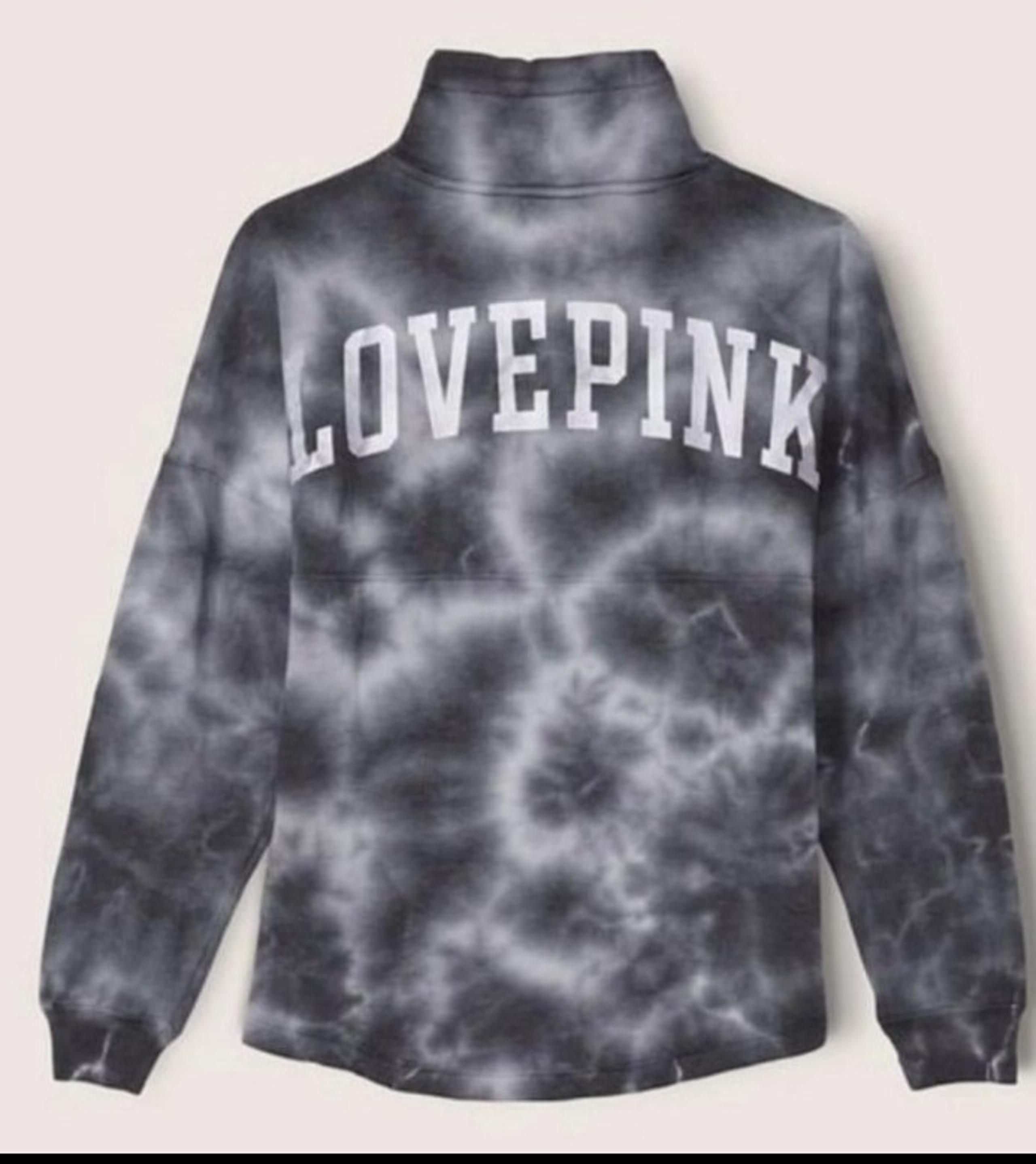 Victoria secret pink pullover cowl neck spiral tie dye sweatshirt NWT LARGE