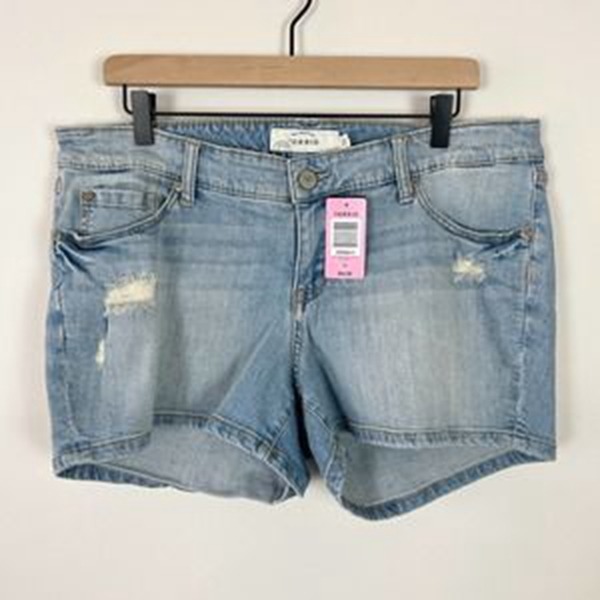 Distressed Blue Denim Shorts