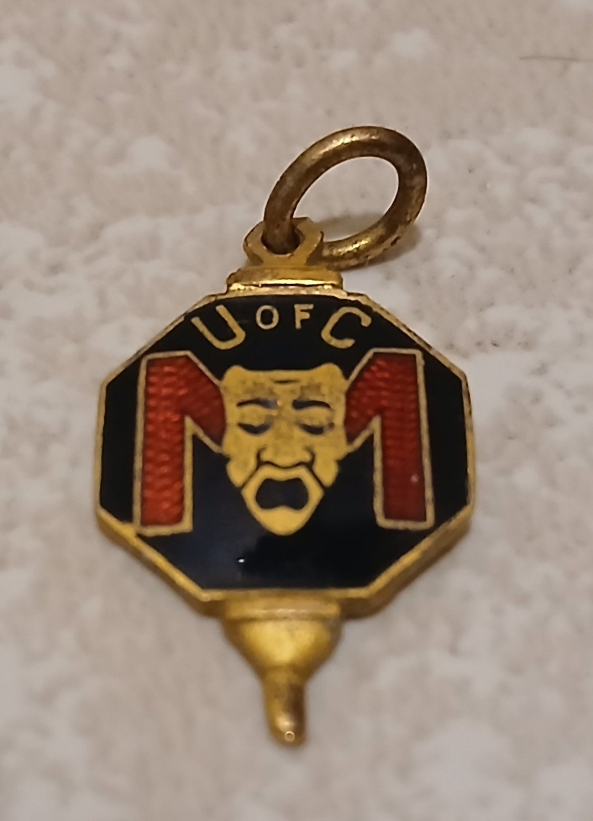 Vintage University of Michigan Fob Medal Pin U of C M Drama Club? Initialed M.K.