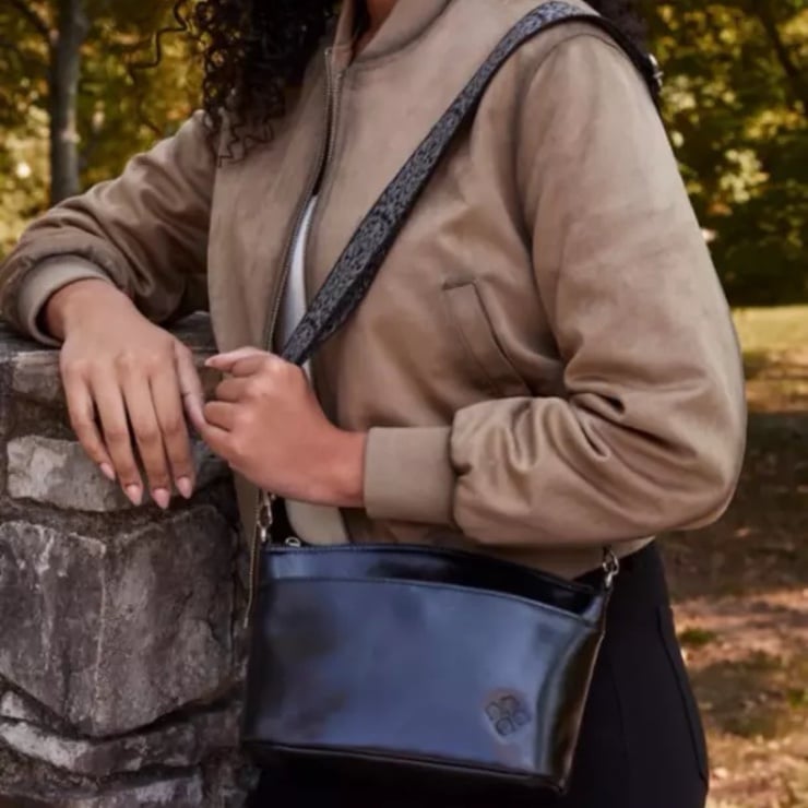 Patricia Nash Marcie Crossbody Purse Black Leather