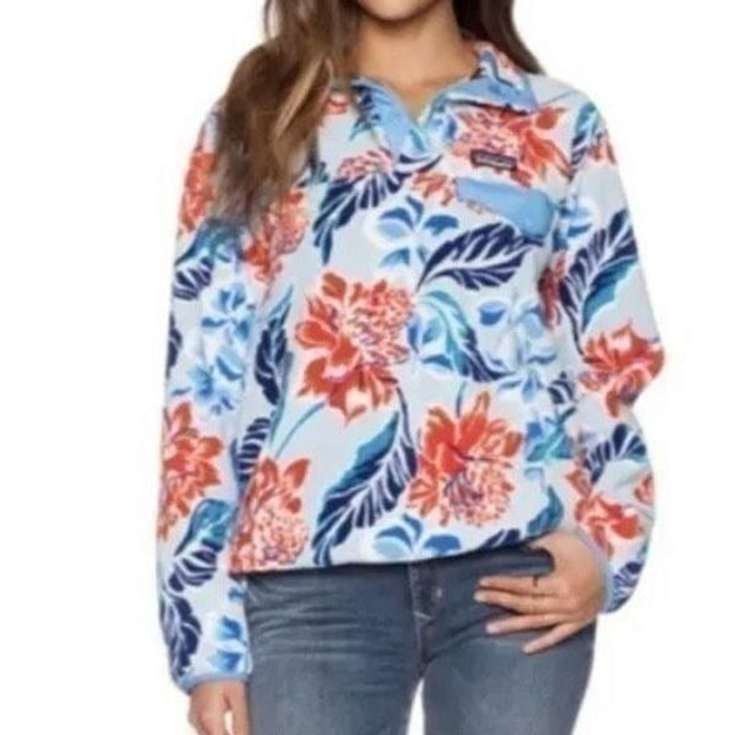Patagonia Synchilla Hawaiian Mano Snap-T Fleece Pullover Dusk Blue RARE Limited