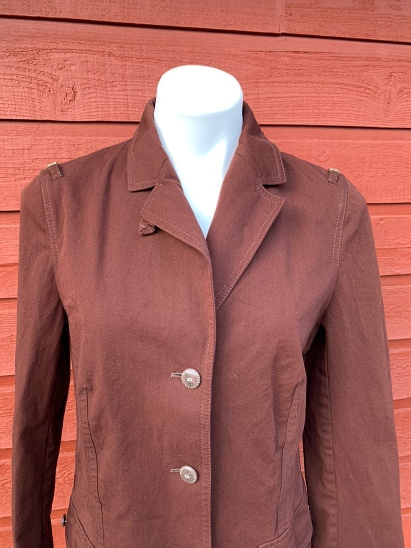 ESCADA Black Label Fitted Safari Style Brown Jacket Blazer. Size 40 USA Medium