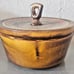 California Pottery Casserole Dish 852 Drip Brown with Green/Red Orange