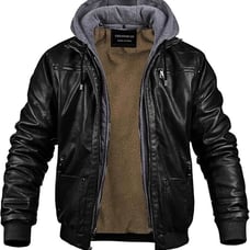 Men'S Faux Leather Jacket Motorcycle Jacket Waterproof Windproof PU Moto Vintage