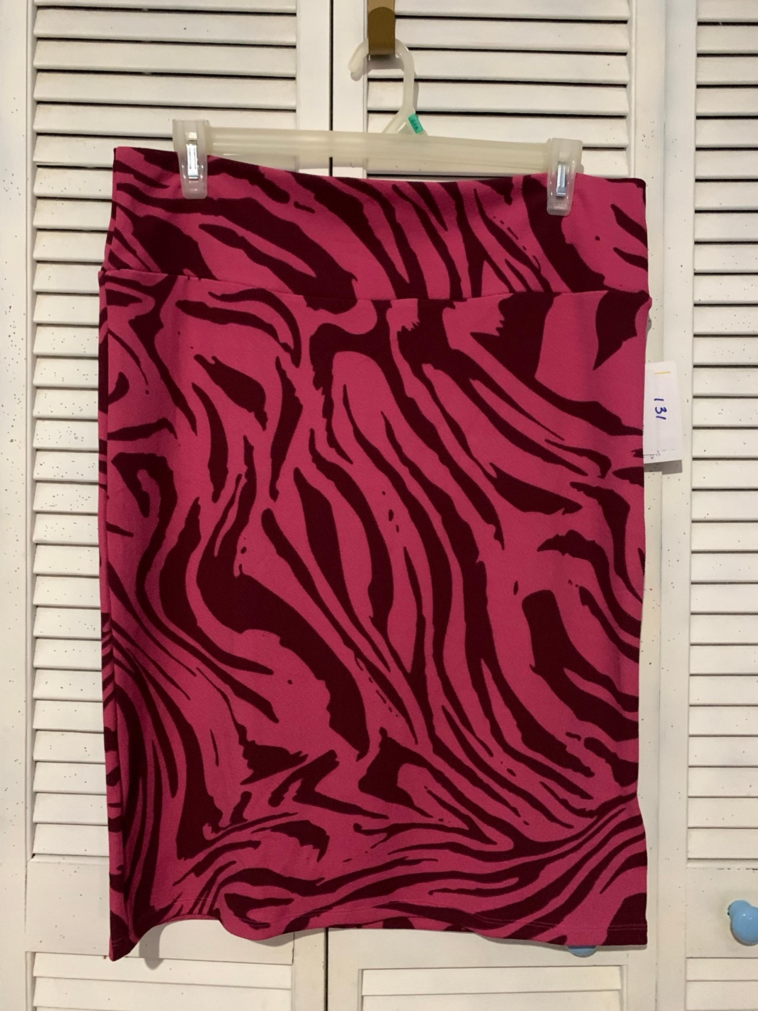 Lularoe Cassie Pink Animal Print Pencil Skirt 2XL Career Business Wear TT12