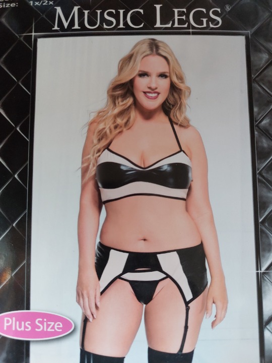 Bra Top High Waist Garter Panty 3X/4X