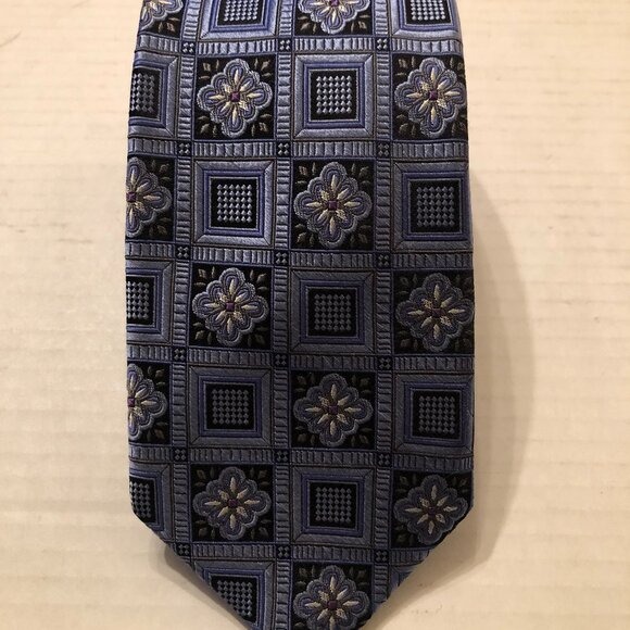 JZ Richards men's new blue 100%silk tie 3 1/4 X 62