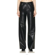 Citizens of Humanity Leather Trouser Pant Black Size 26 Wide Leg Designer NEW