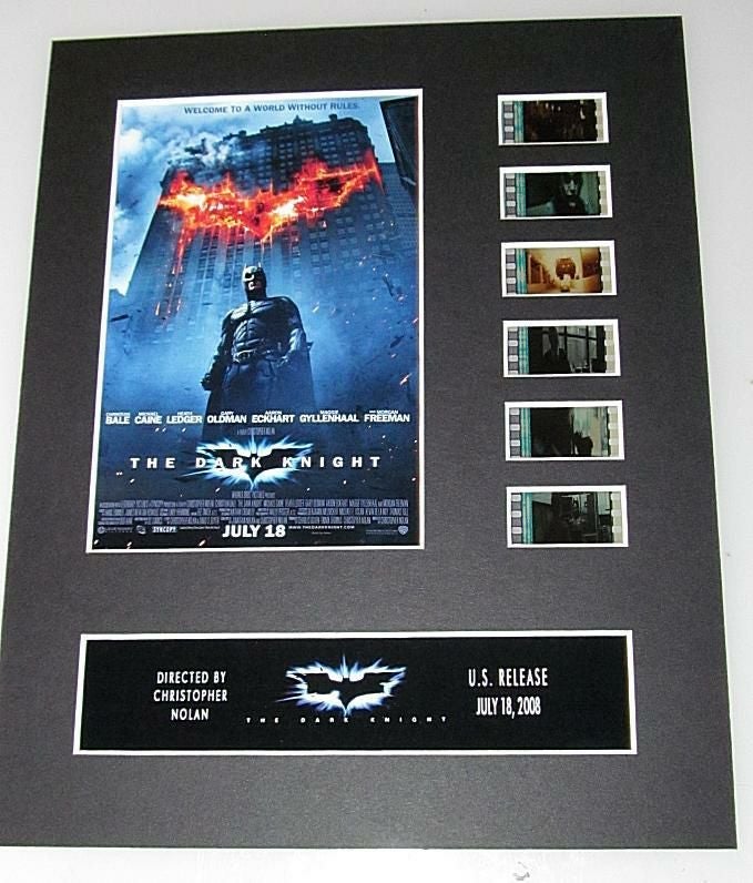 The DARK KNIGHT 35mm film cell display Batman 8x10 theatrical Joker
