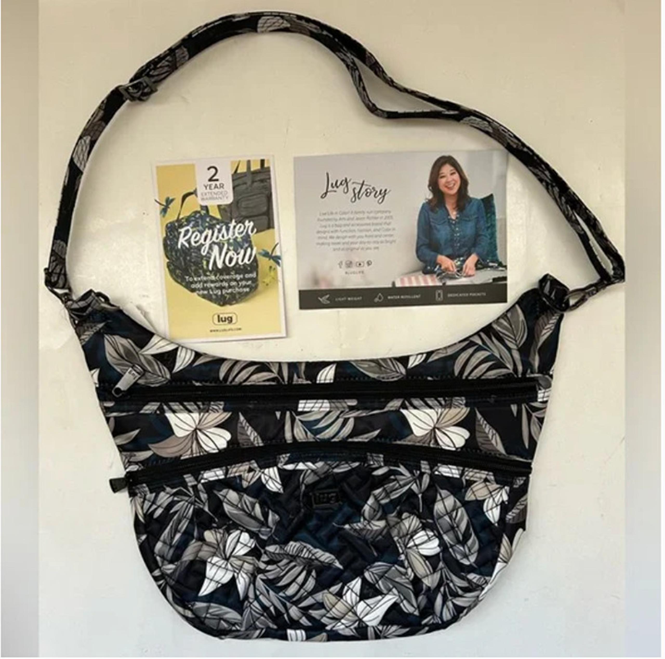 Lug NWT Hippy Chic Black Quilted Tote travel shoulder Crossbody Bag