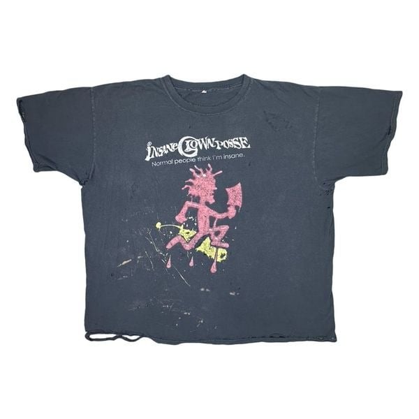 Vintage Anvil Insane Clown Posse Normal People Think I’m Insane THRASHED Tee