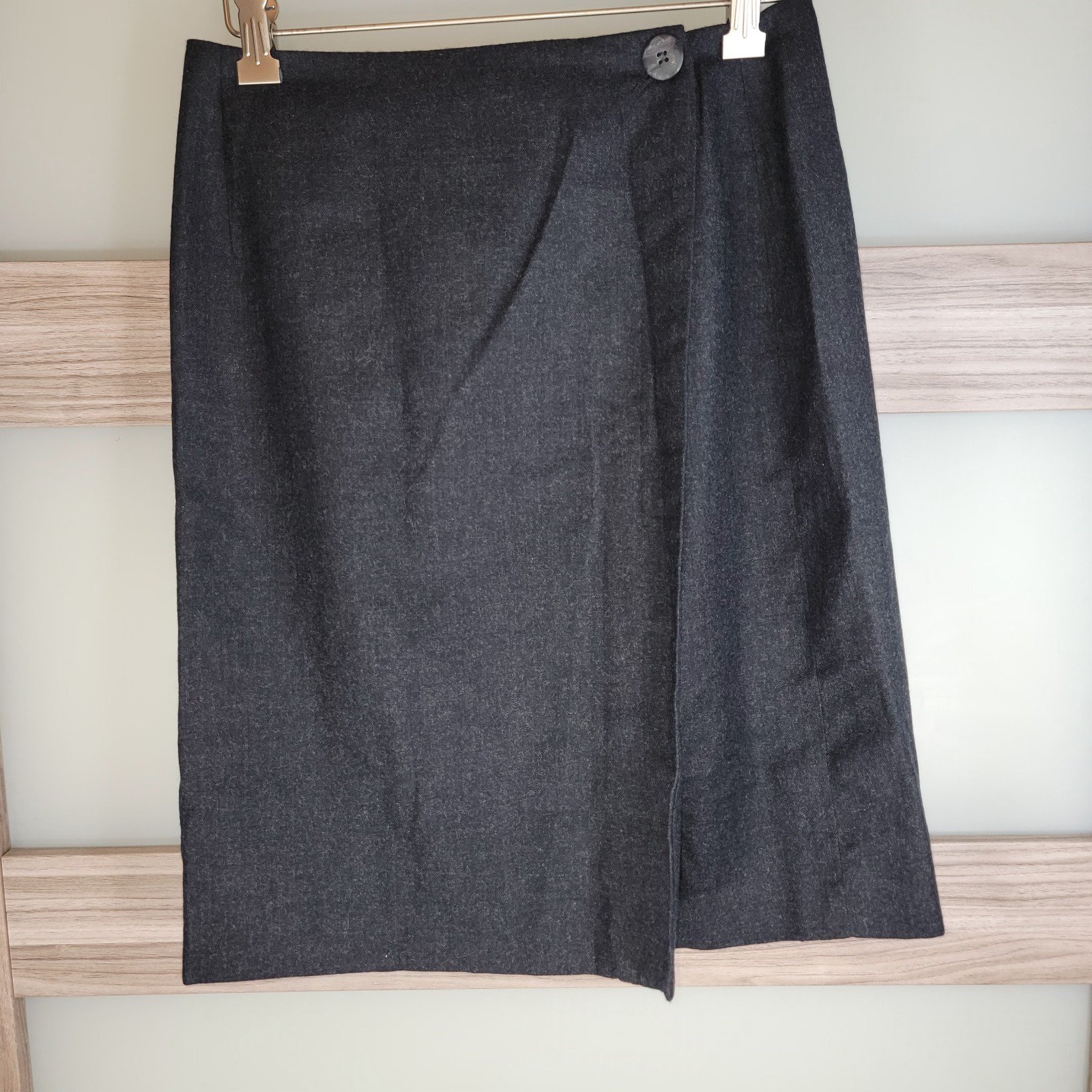 Vintage Grey Courtnay Skirt, Wool Medium (10) office career preppy
