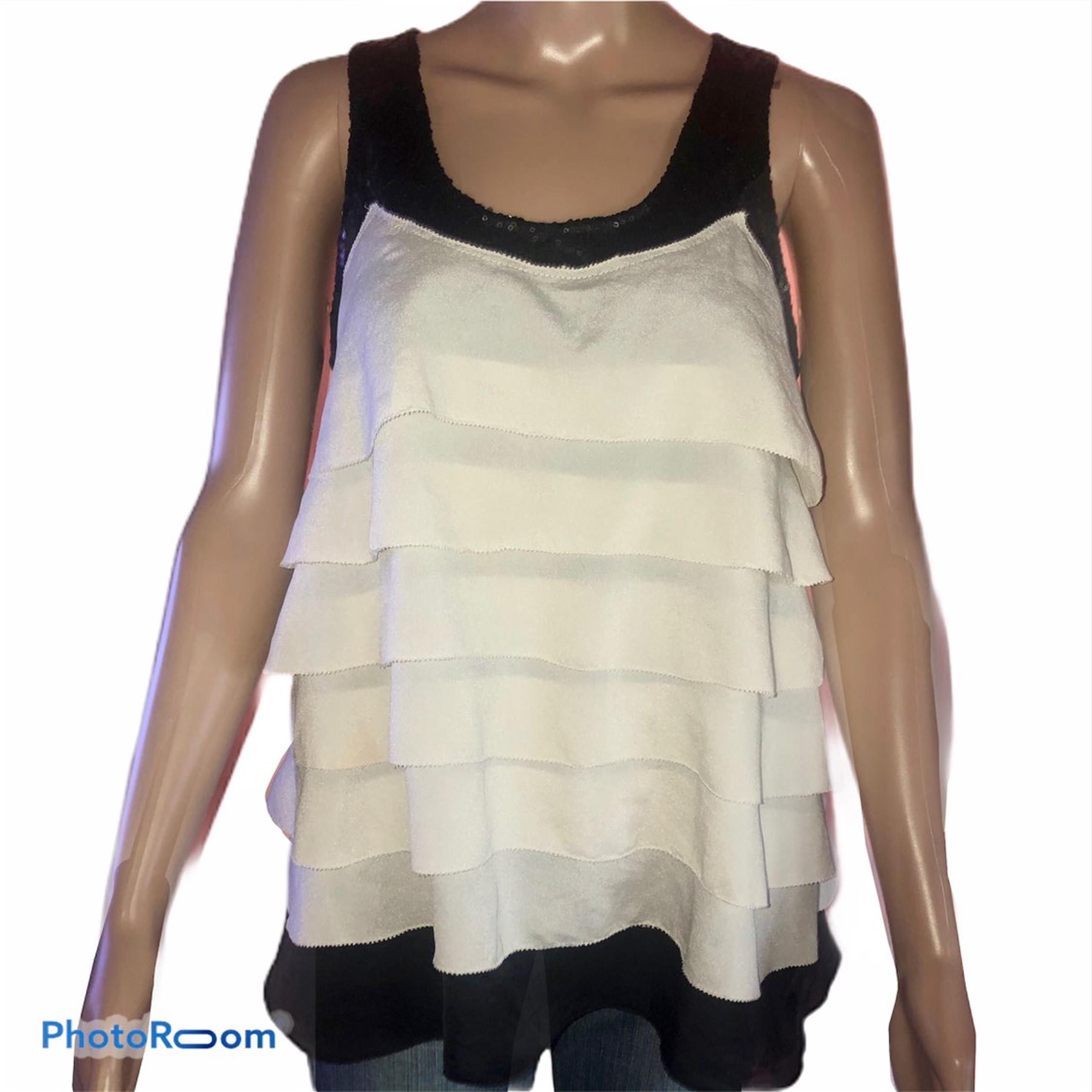 Miss Me tiered ruffle sequined tank top