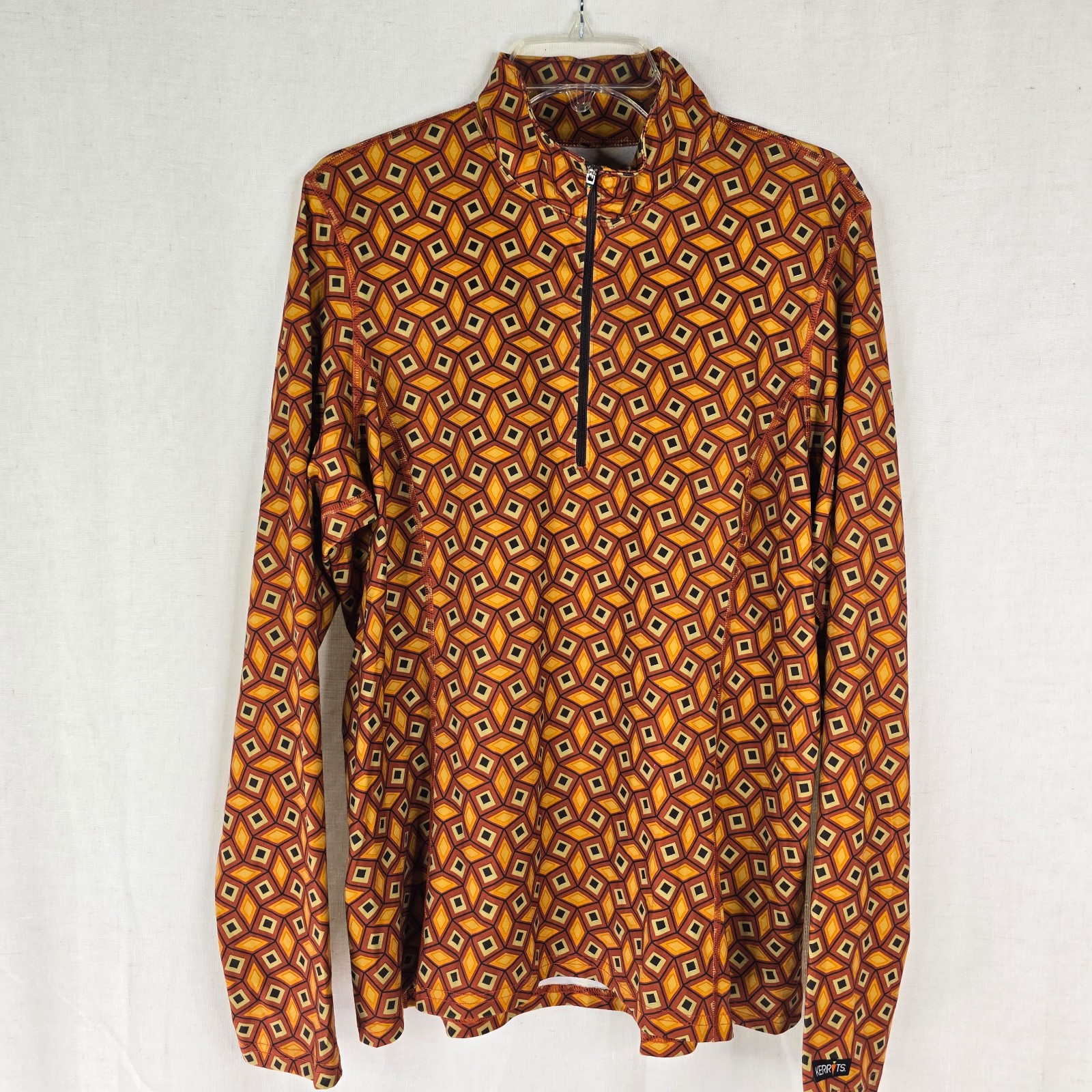 Kerrits Womens XL Long Sleeve Quarter Zip Orange Yellow