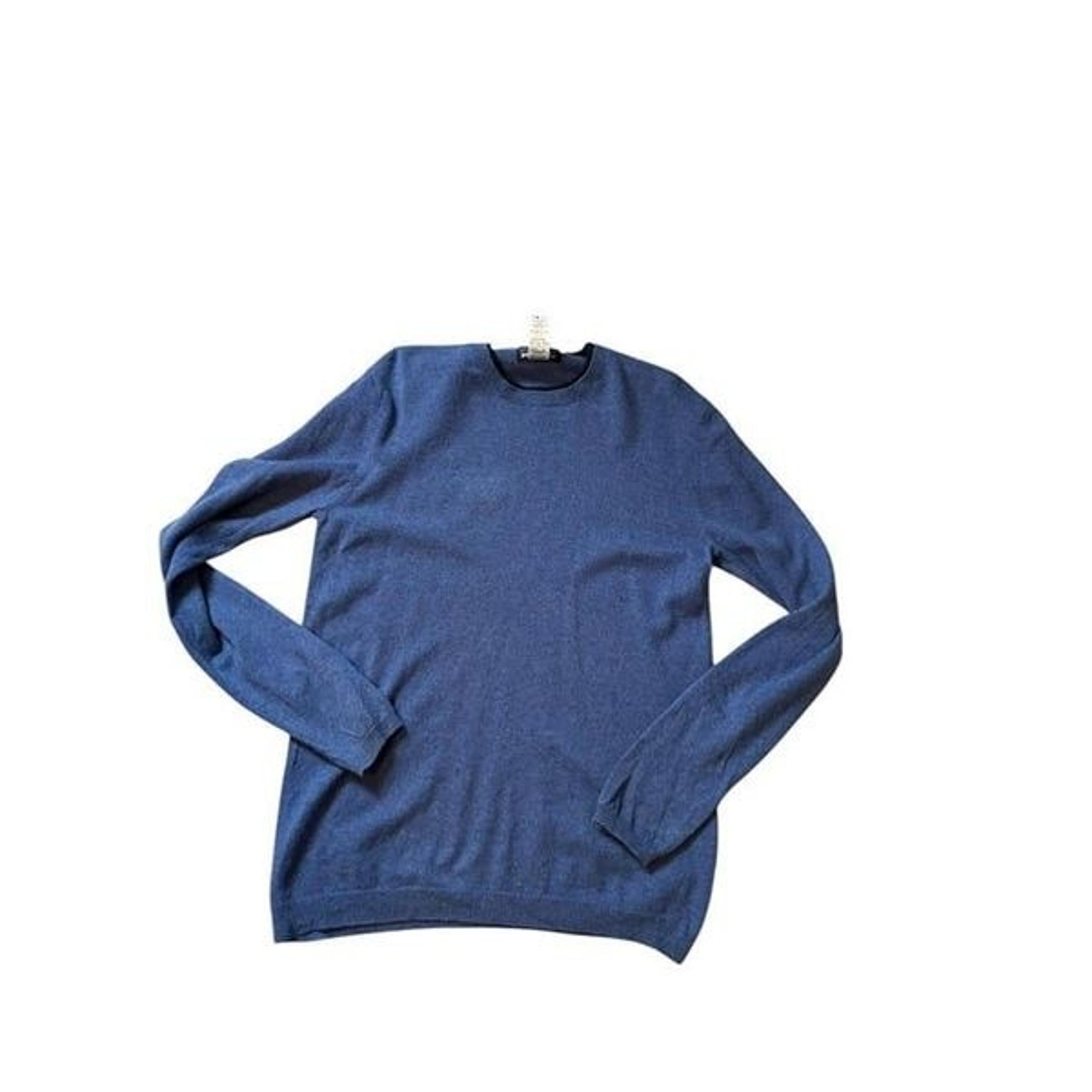 Patagonia Mens cashere blend Crewneck Sweater Blue Wool Size XL-note flaws